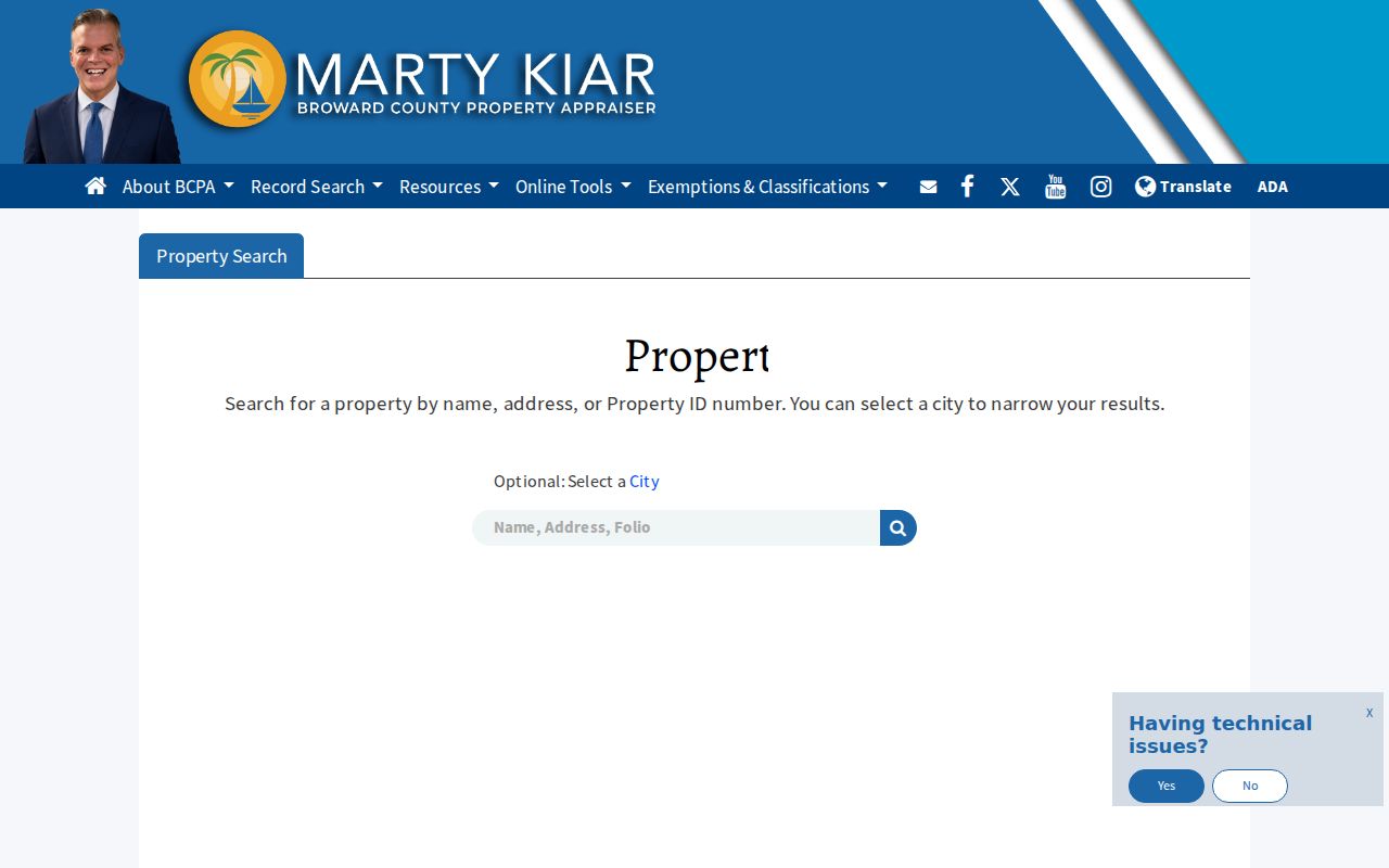 Broward Property Appraiser owner and address search for North Lauderdale