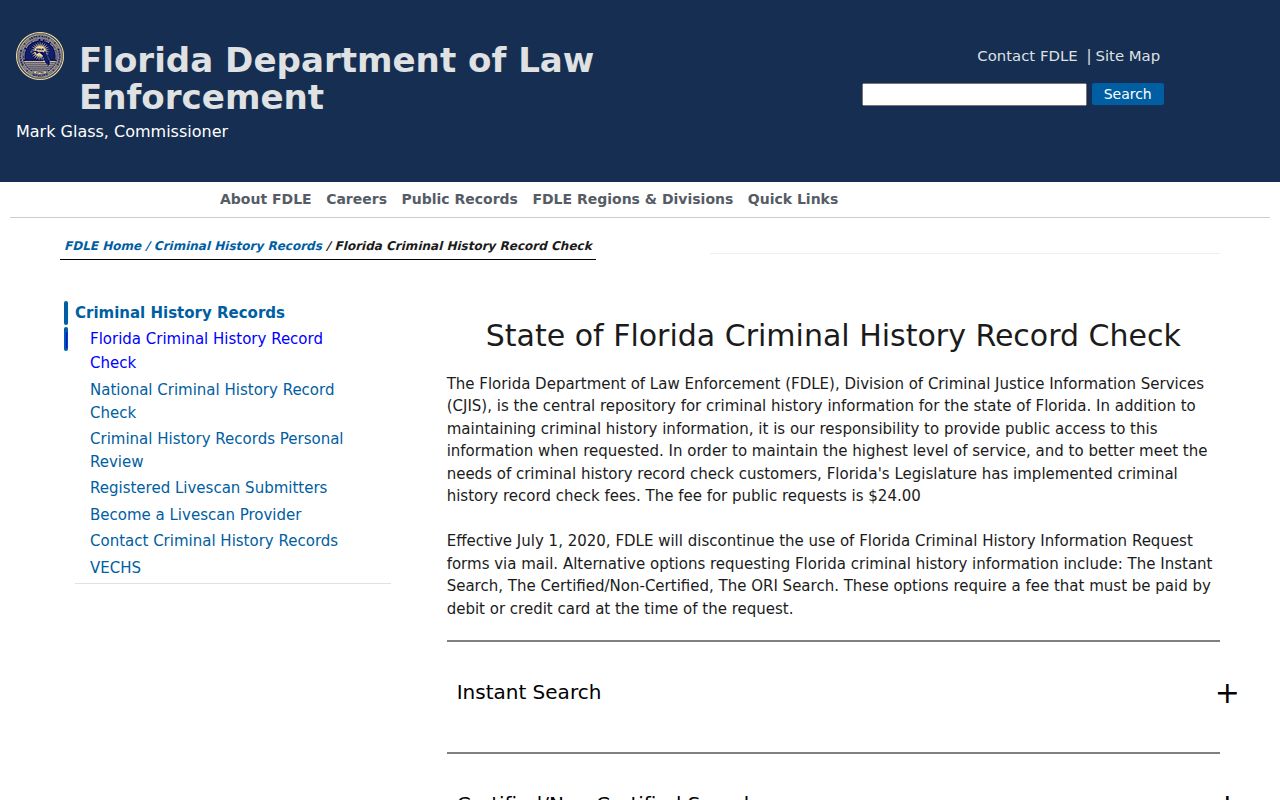 Florida criminal history page relevant to North Lauderdale neighbors