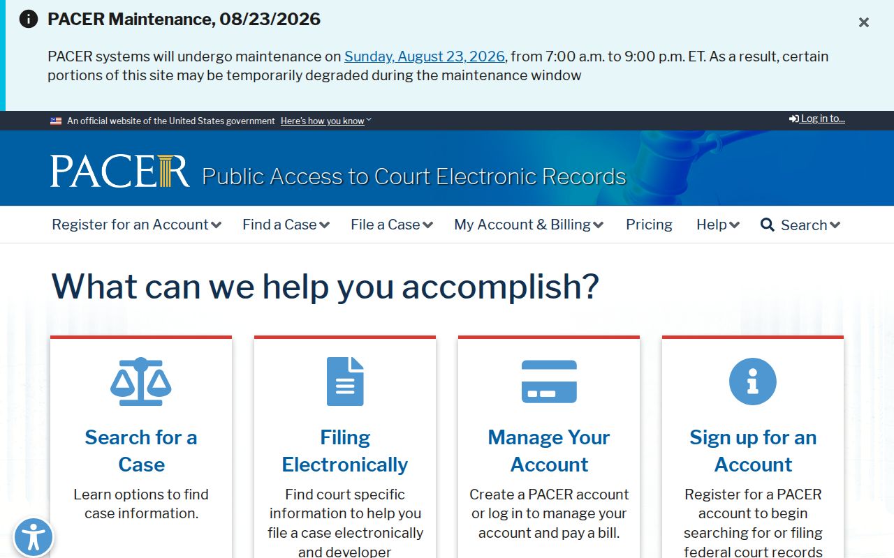 North Lauderdale resident lookup federal PACER case search
