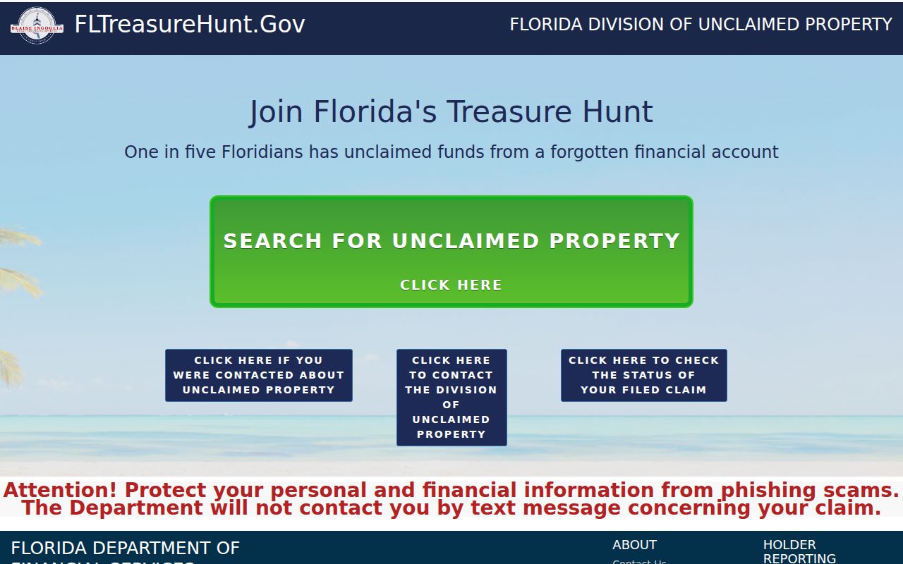 Florida unclaimed property search after a North Lauderdale ZIP code lead